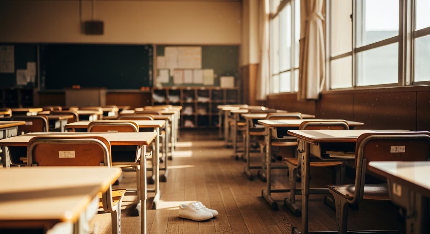 誰もいない小学校の教室