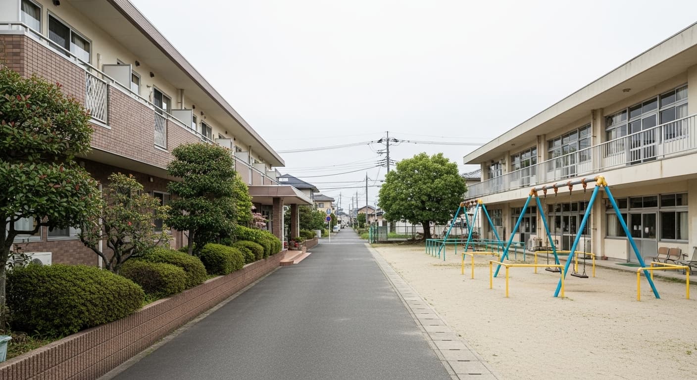 新旧の住宅が混在する日本の郊外住宅街